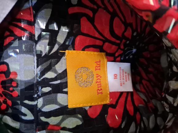 Ruby Rd Black and White with Red Flowers Blazer Size 10 - Picture 3 of 4